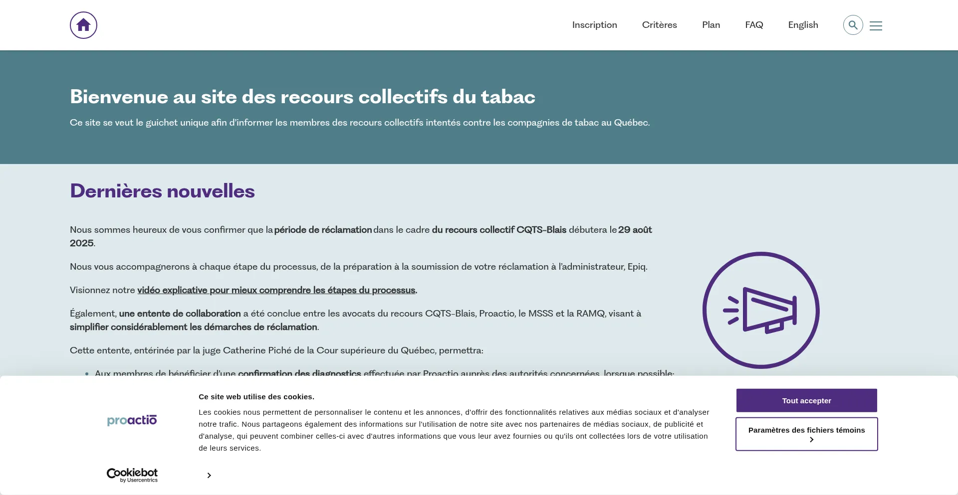 Website screenshot of Recourstabac.com