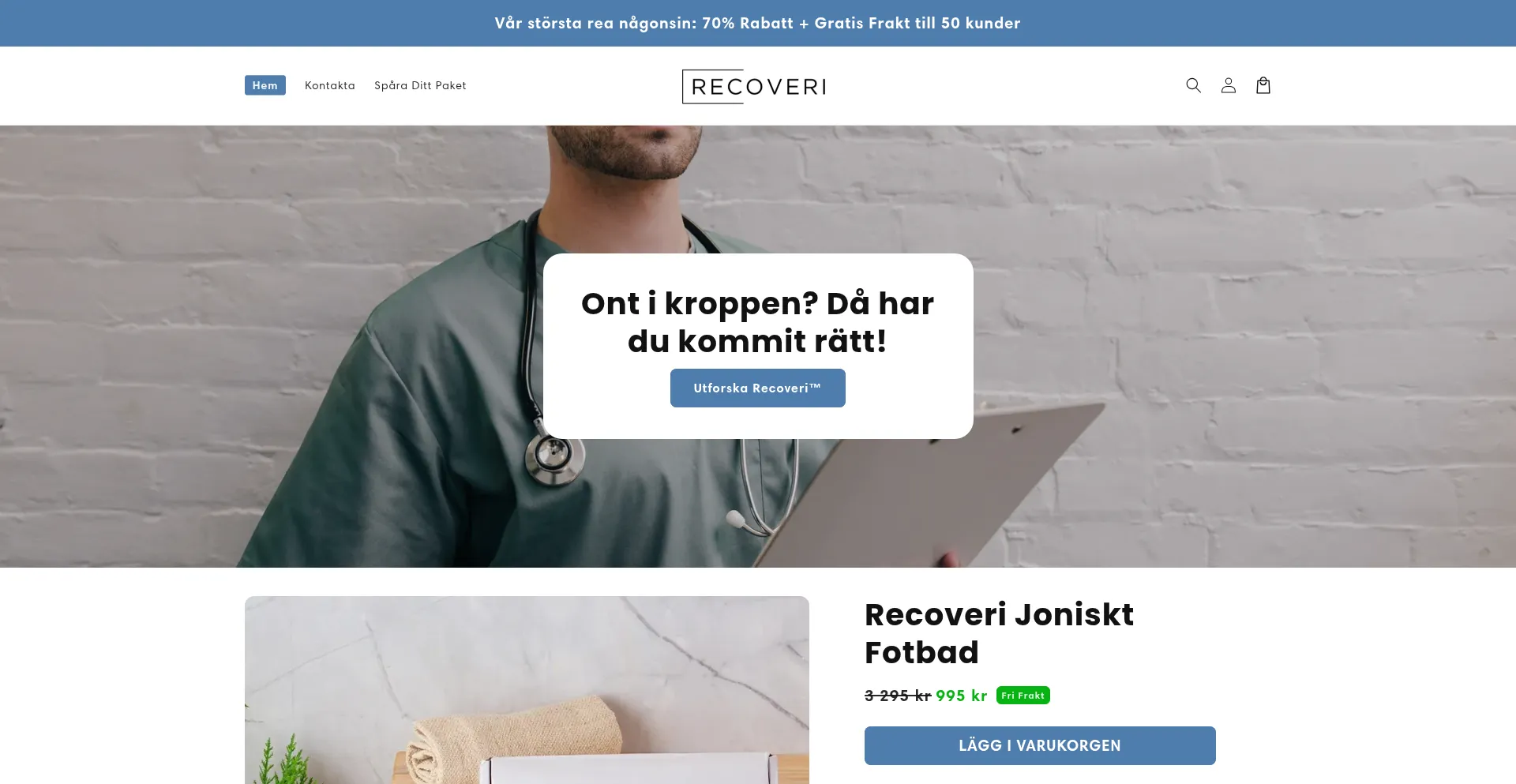 Website screenshot of Recoveri.life
