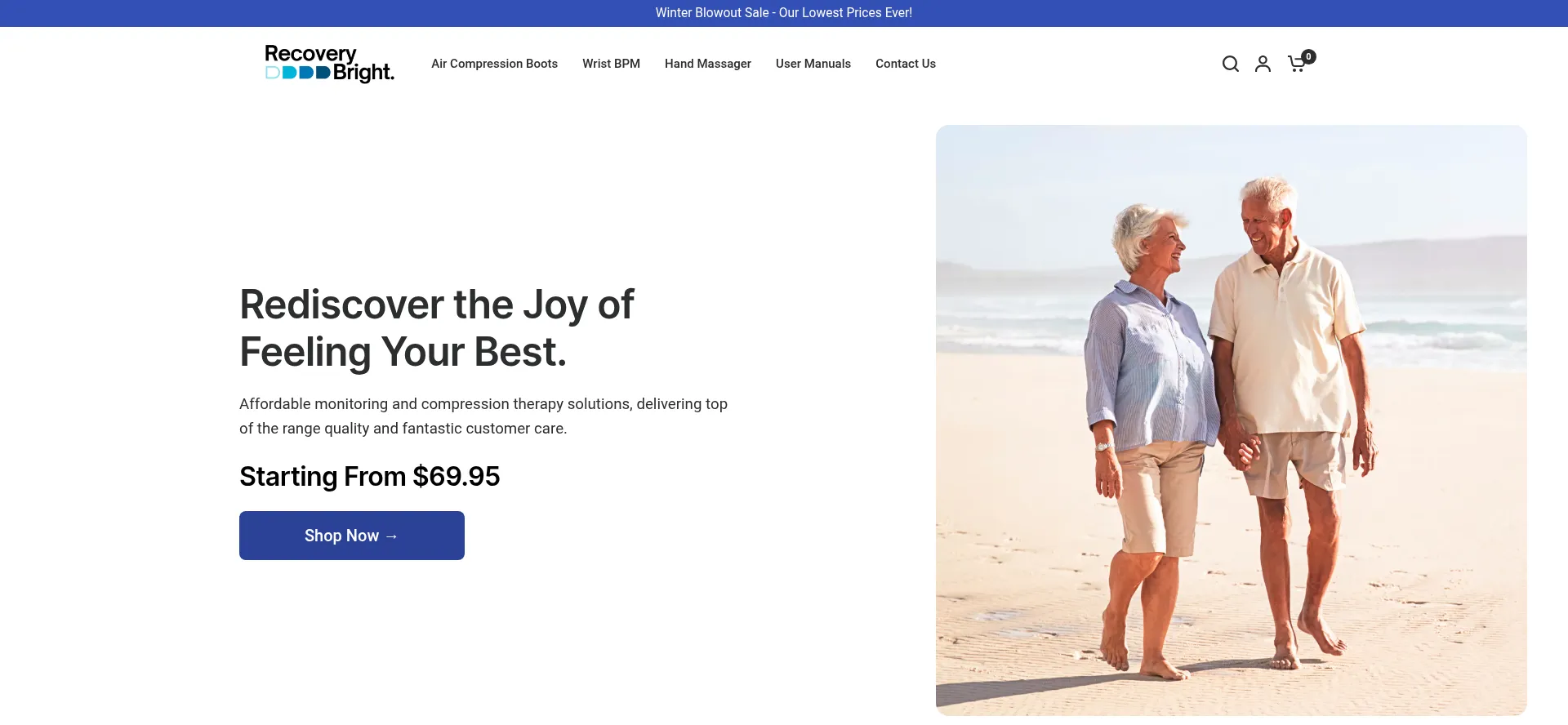 Website screenshot of Recoverybright.co