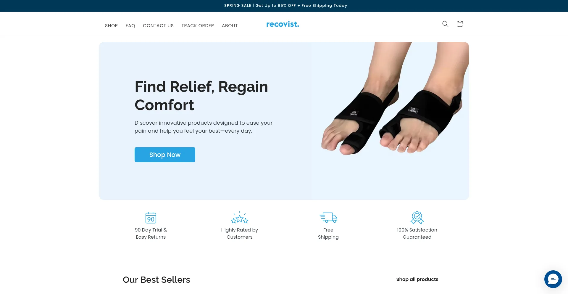 Website screenshot of Recovist.com