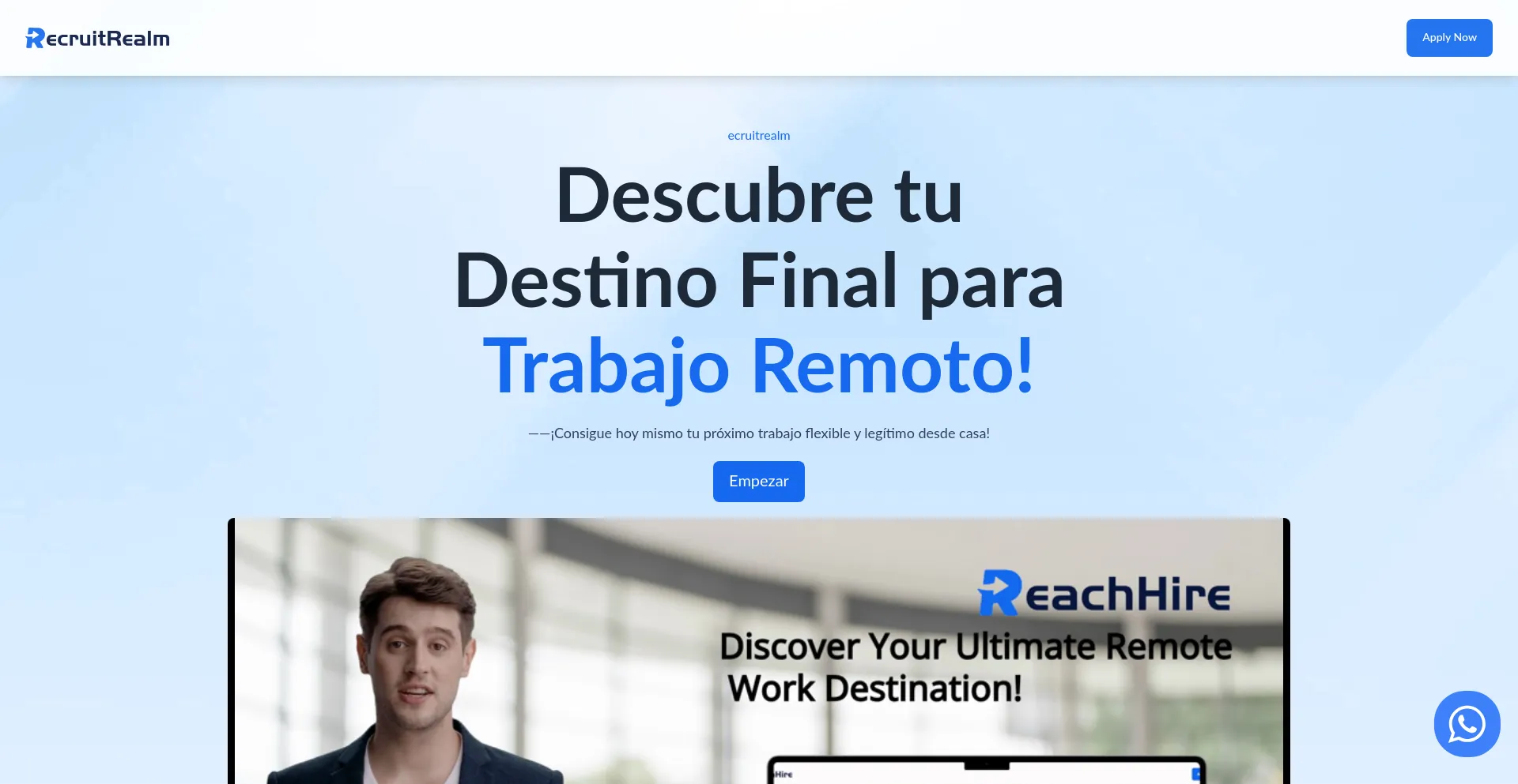 Website screenshot of Recruitrealmes.works
