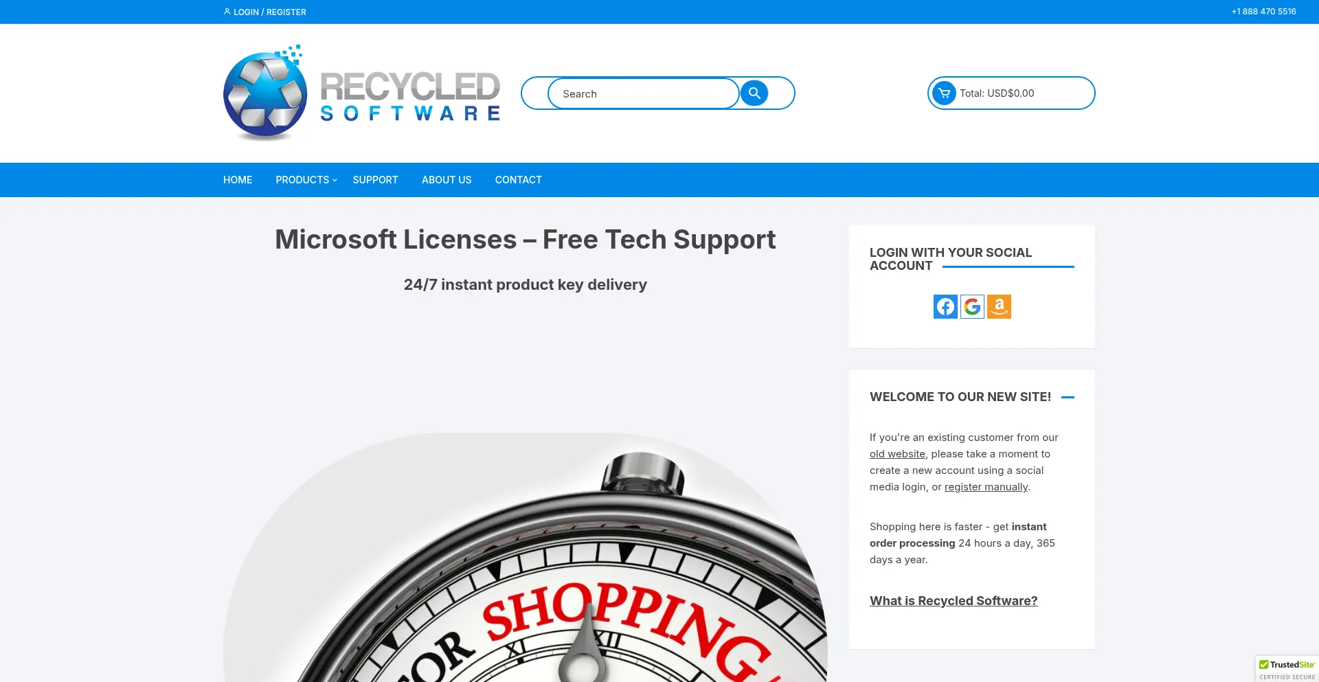 Website screenshot of Recycled-software.com