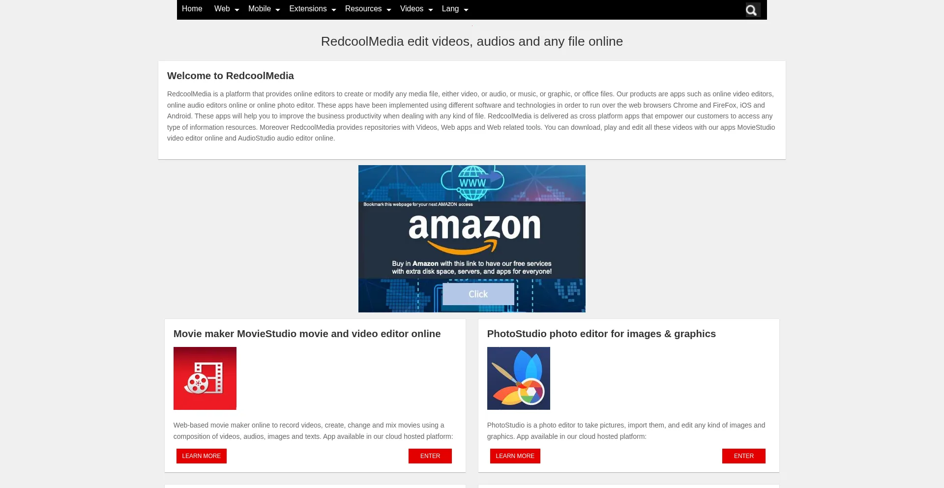 Website screenshot of Redcoolmedia.net