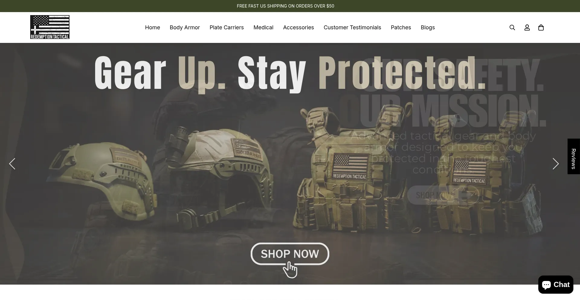 Redemptiontactical.com Screenshot