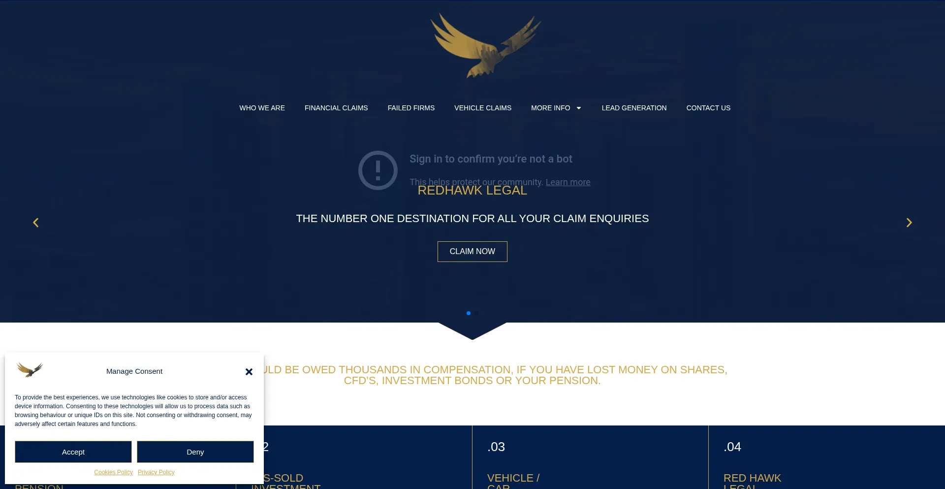 Redhawklegal.co.uk Screenshot