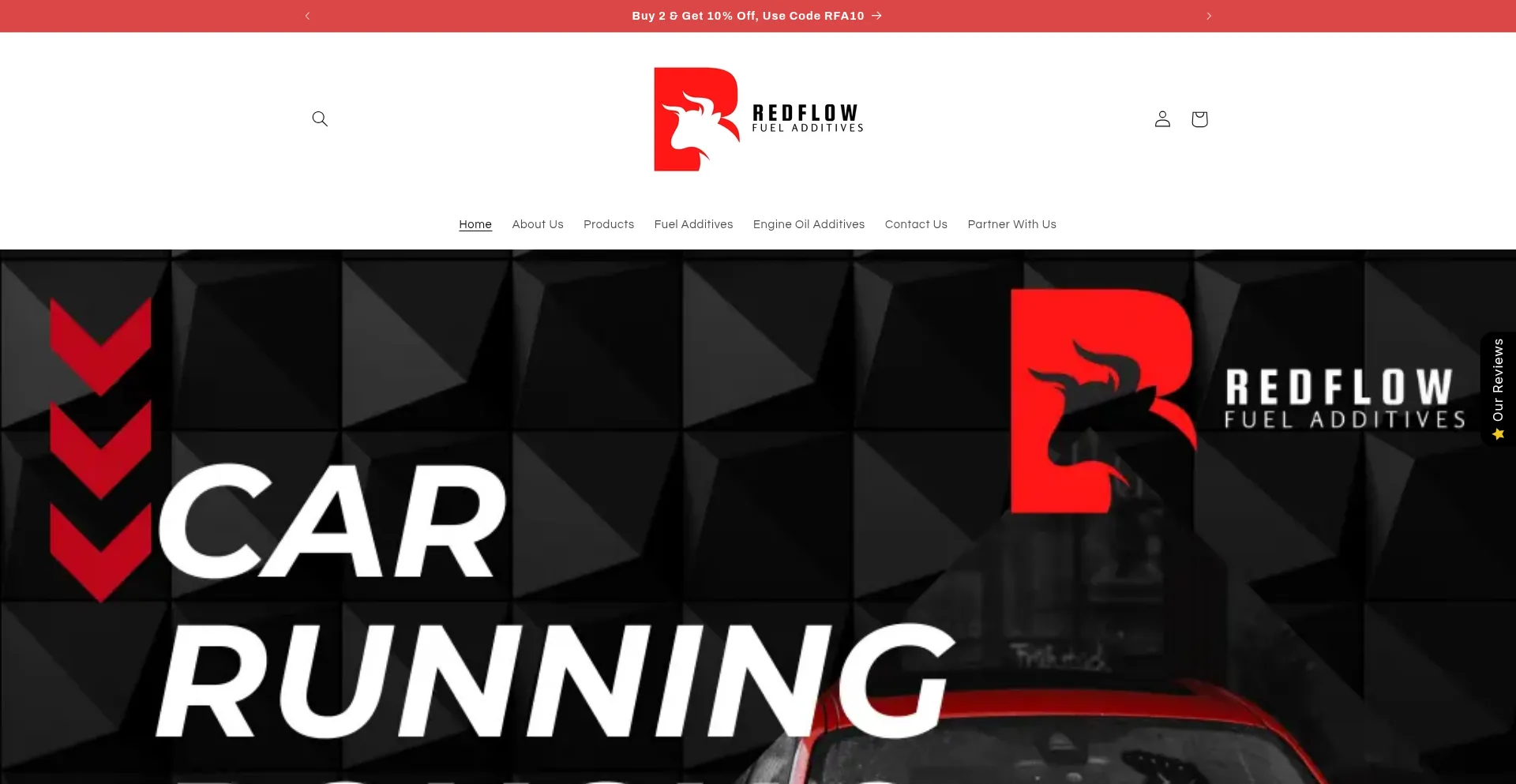 Website screenshot of Redlineadditives.com