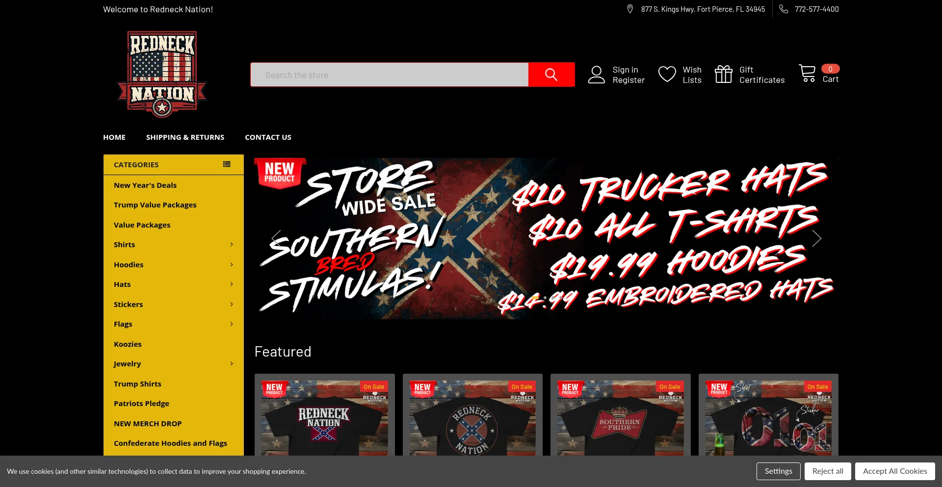 Website screenshot of Rednecknationstrong.com