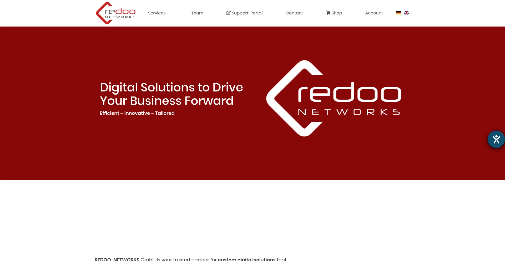 Website screenshot of Redoo-networks.com