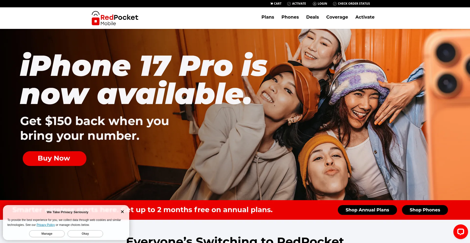 Redpocket.com Screenshot
