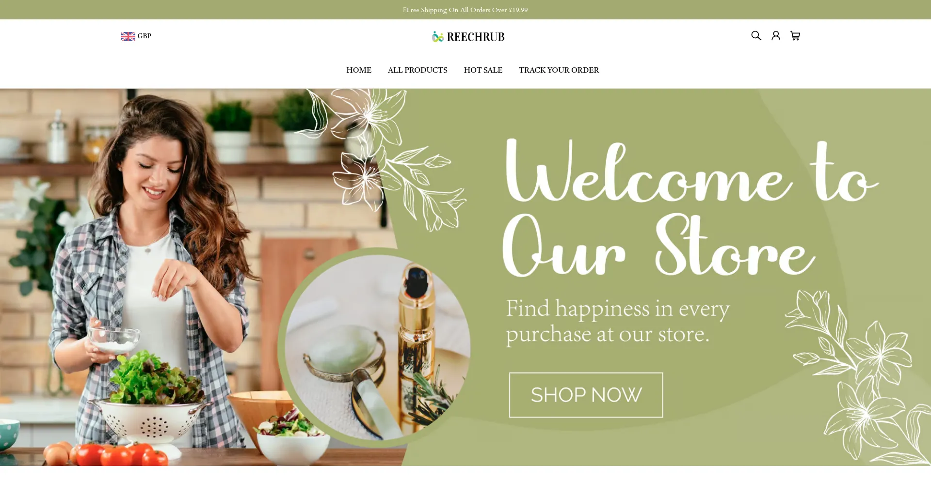 Website screenshot of Reechrub.co.uk