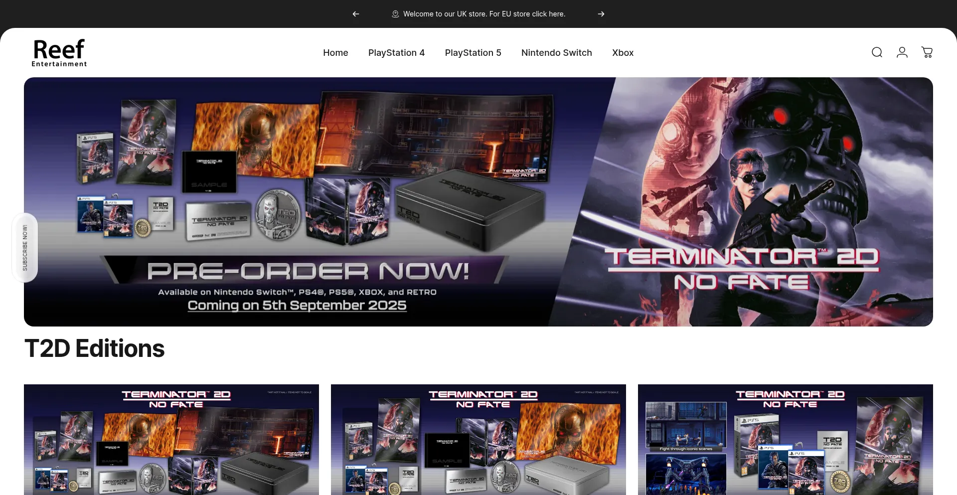 Website screenshot of Reef.direct