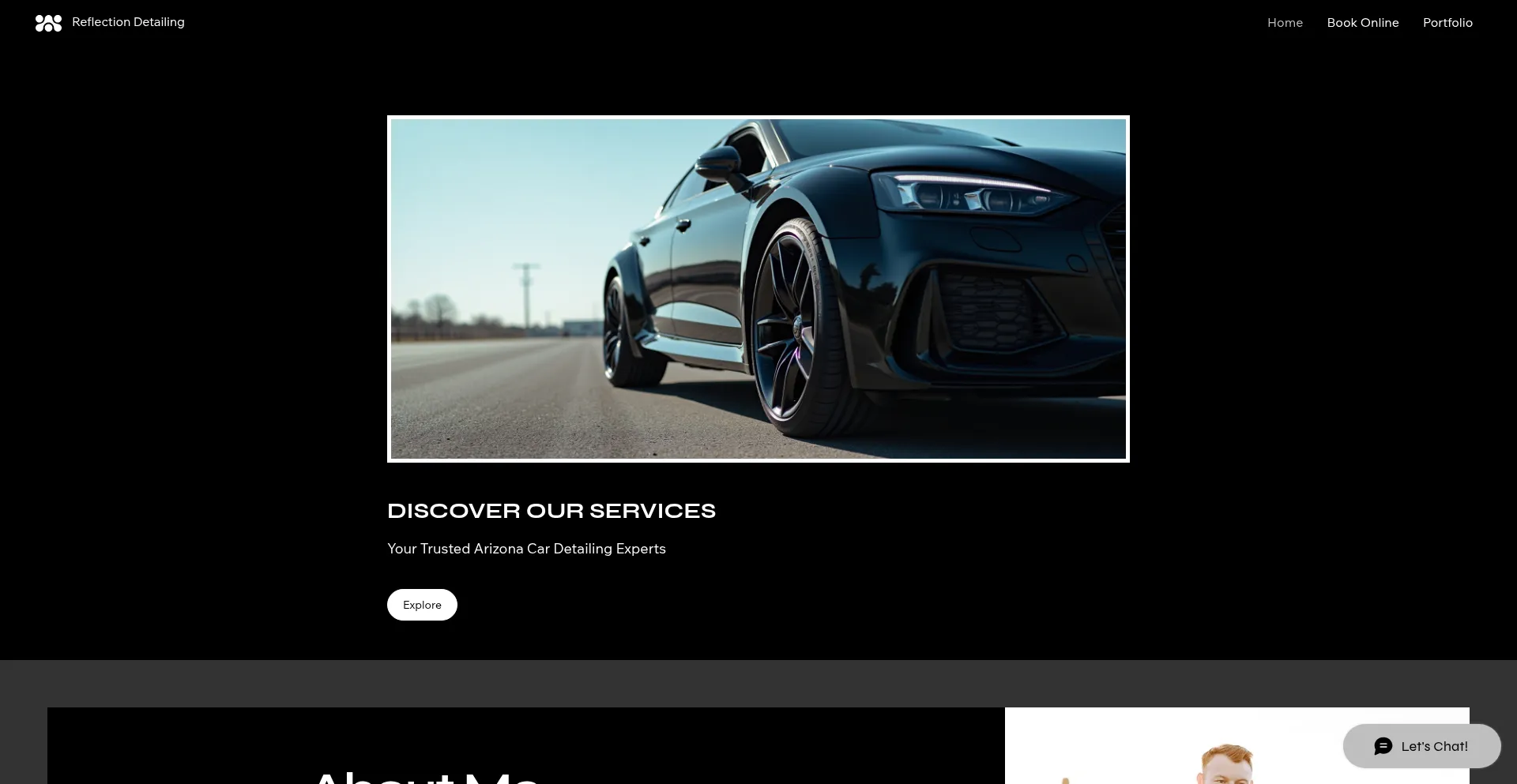 Website screenshot of Reflectiondetailingaz.com