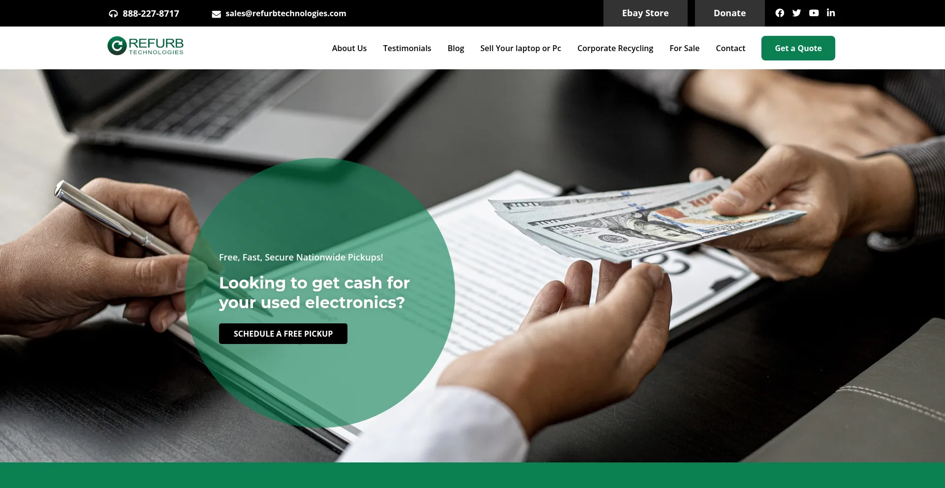 Website screenshot of Refurbtechnologies.com