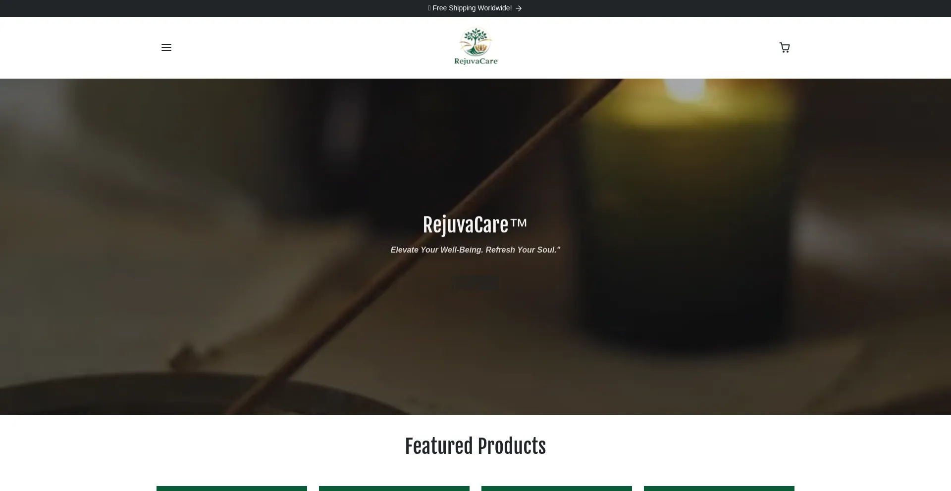 Website screenshot of Rejuvacare.store