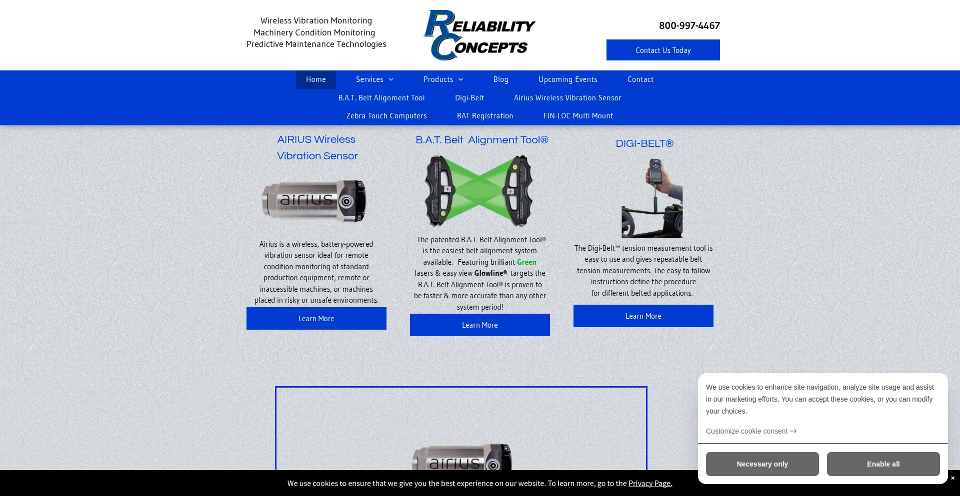 Website screenshot of Reliabilityconcepts.com