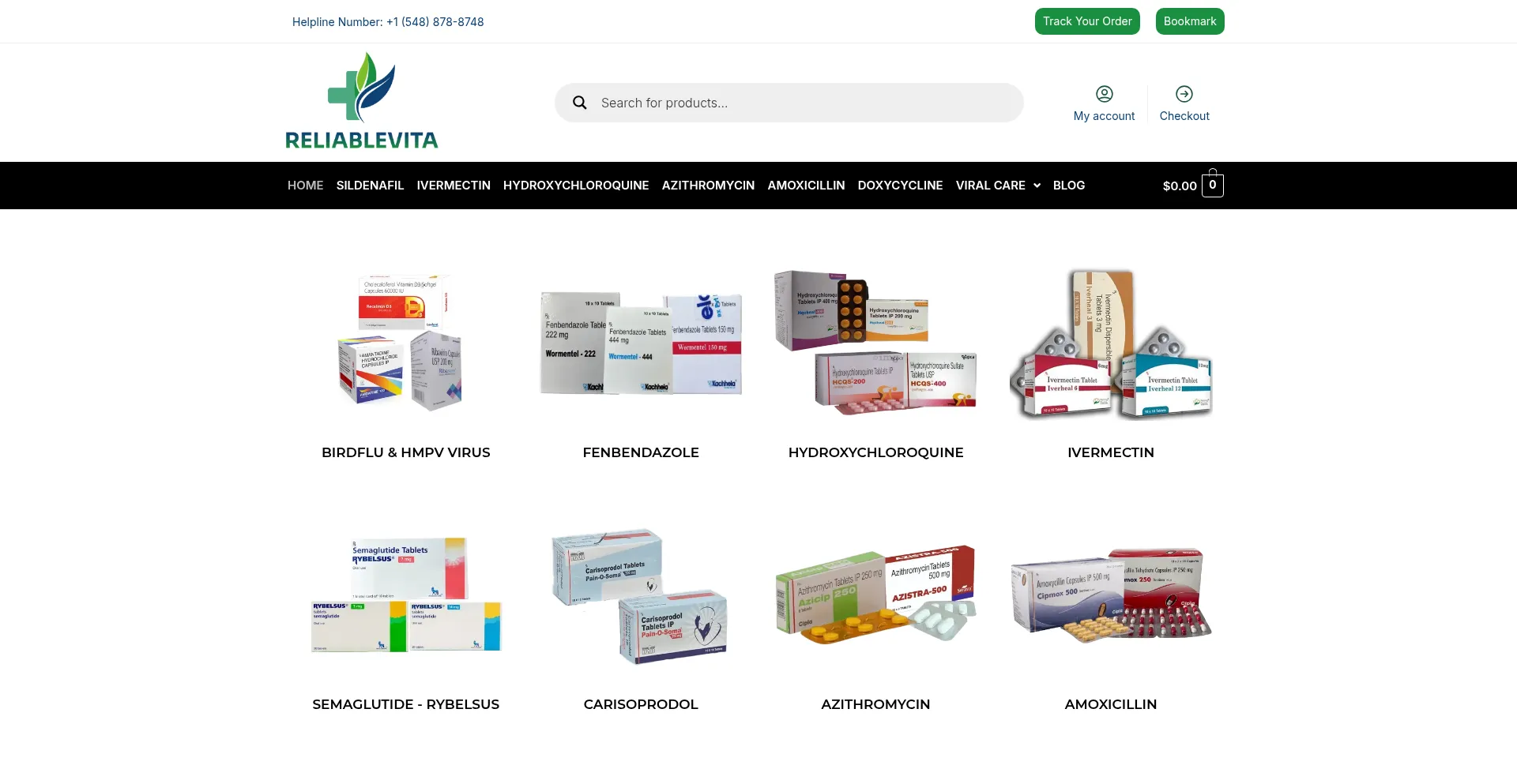 Website screenshot of Reliablevita.com