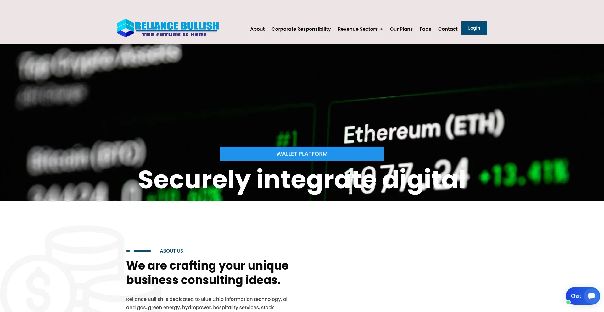 Website screenshot of Reliancebullish.com