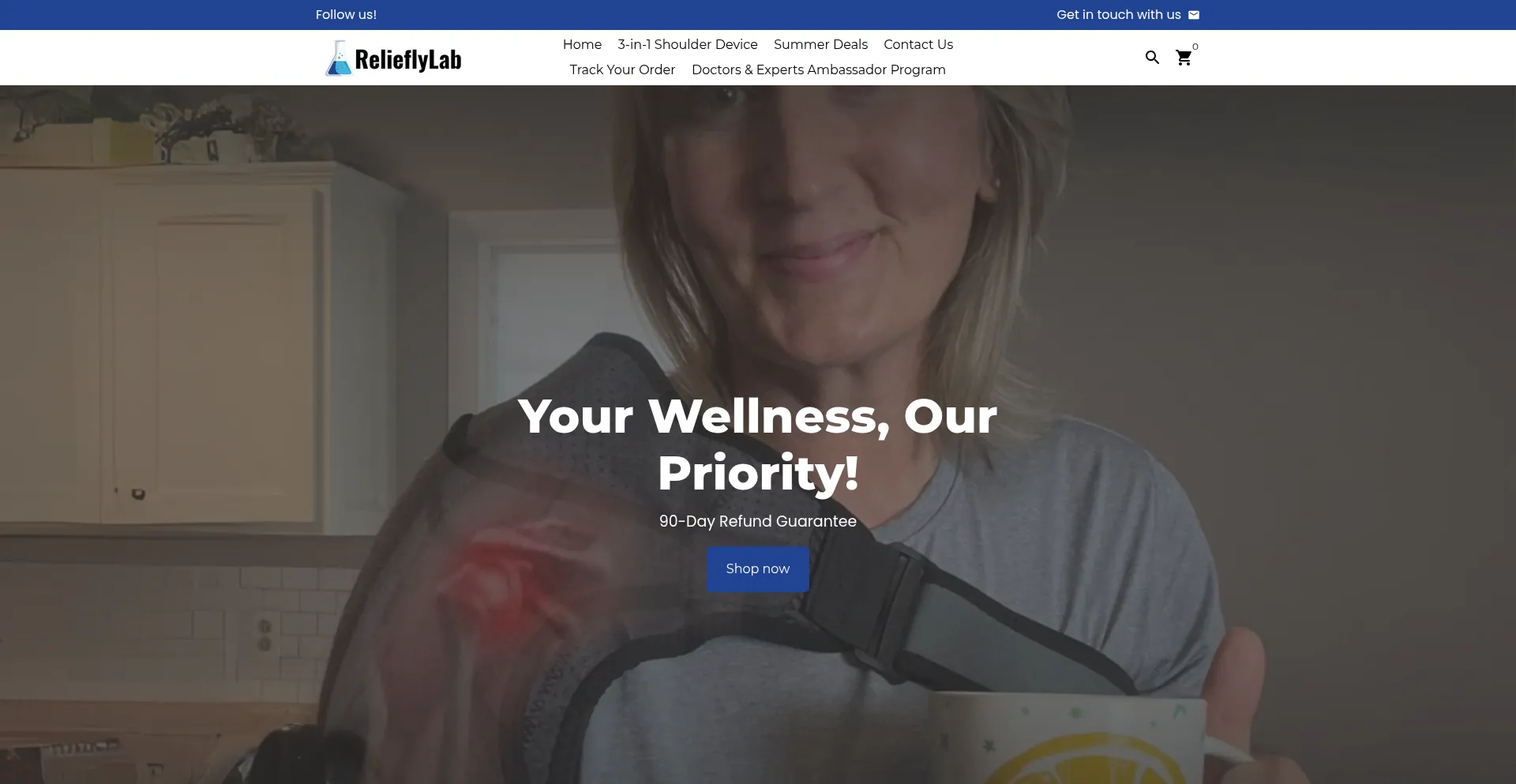 Website screenshot of Relieflylab-us.com