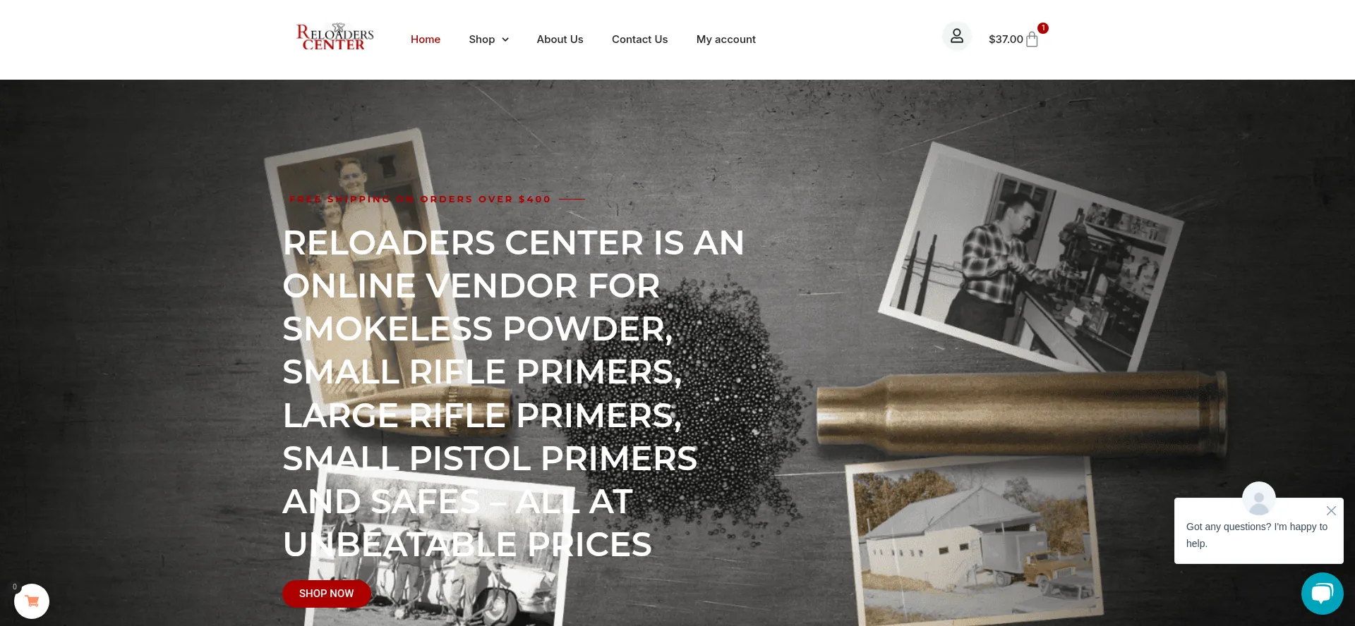 Website screenshot of Reloaderscenter.com