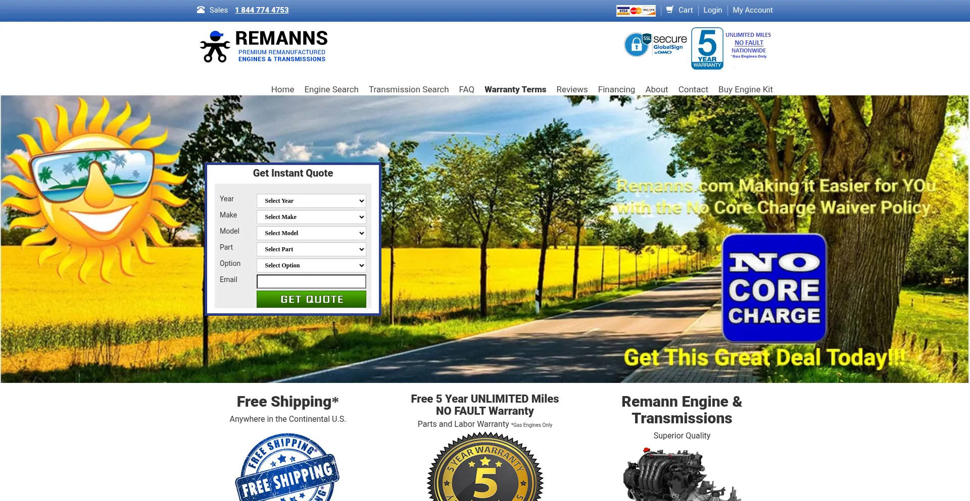 Website screenshot of Remanns.com