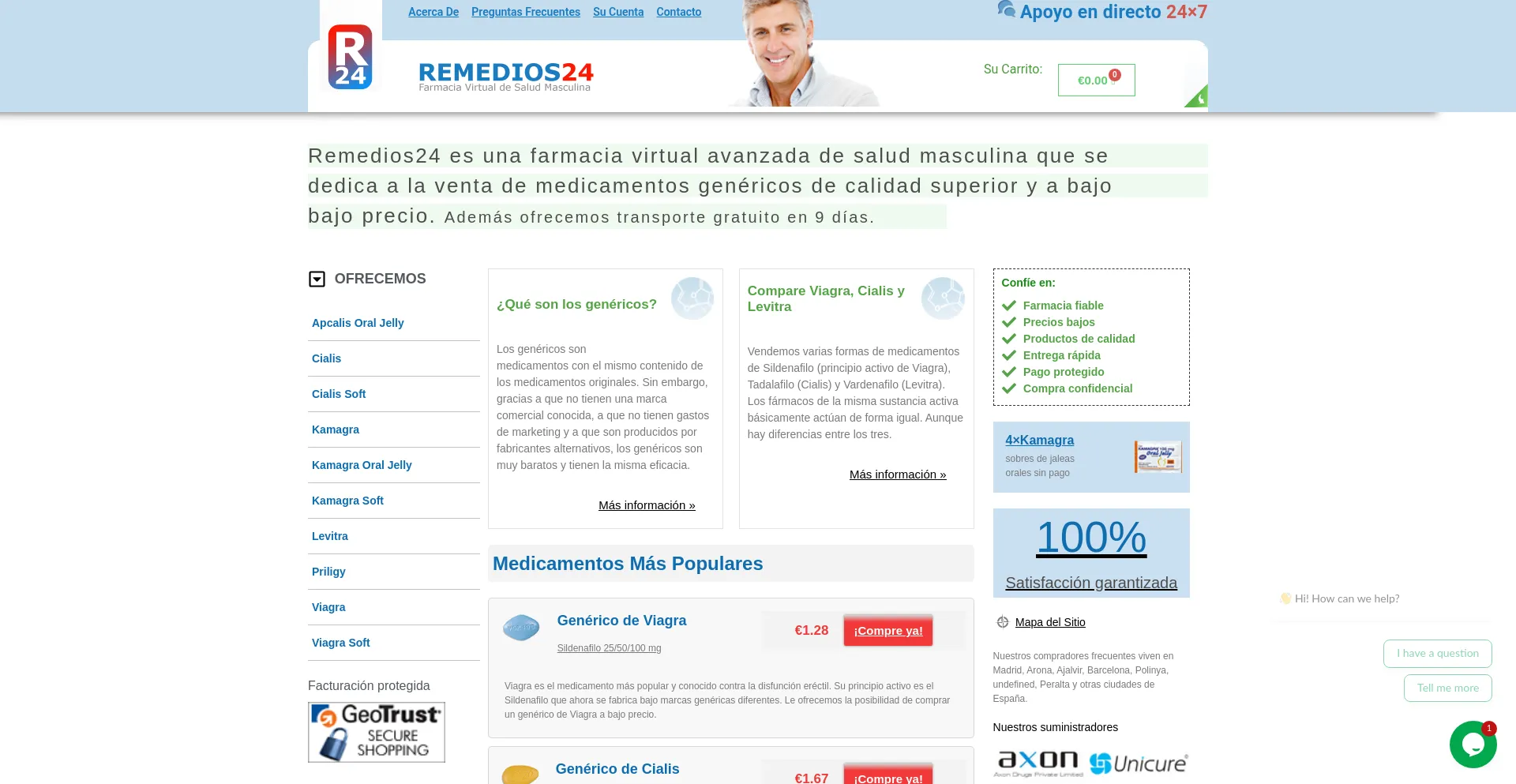 Website screenshot of Remedios24.cc