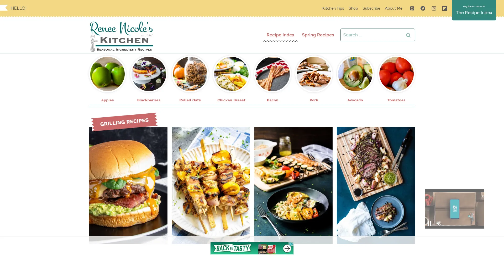 Website screenshot of Reneenicoleskitchen.com