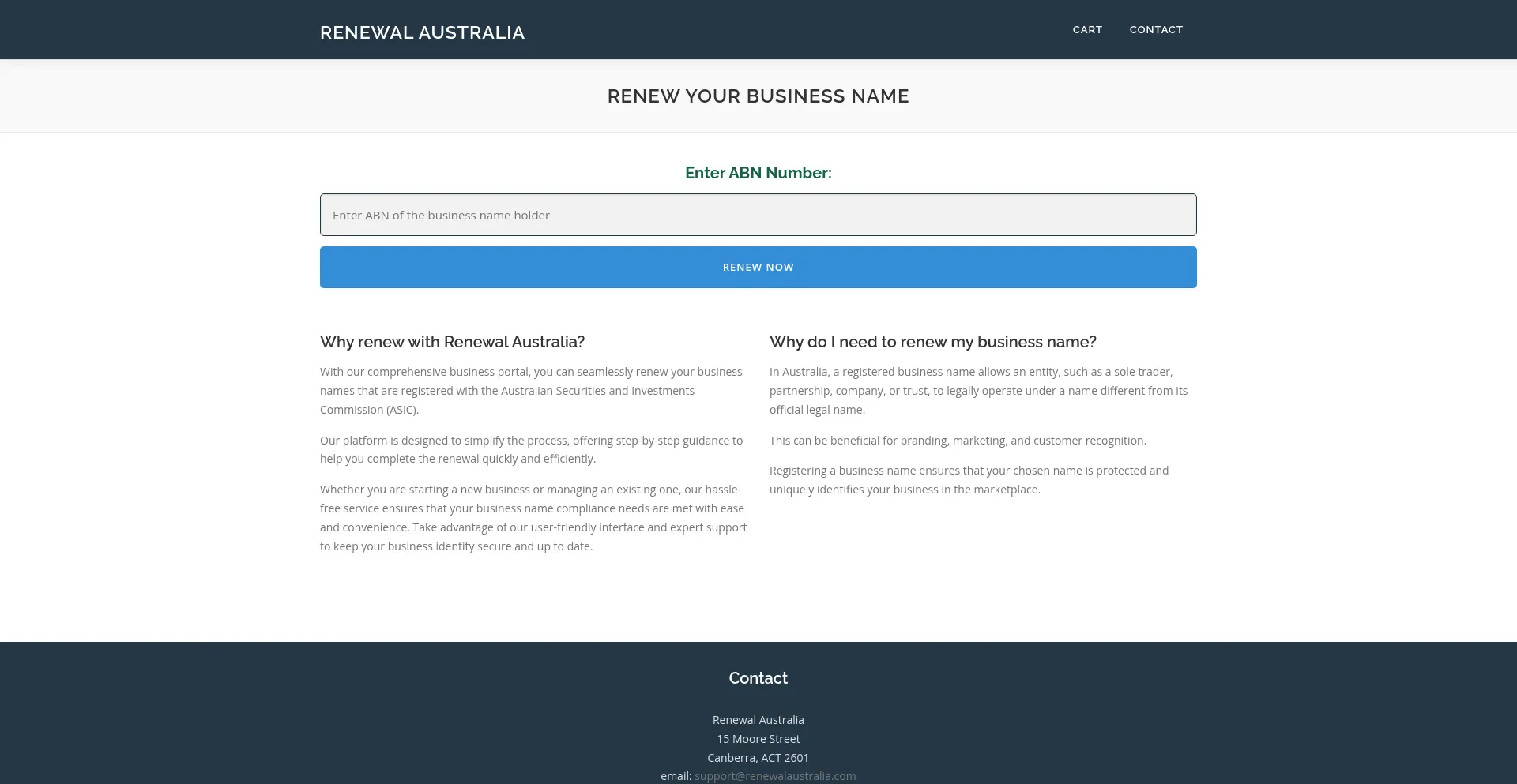 Website screenshot of Renewal-australia.com