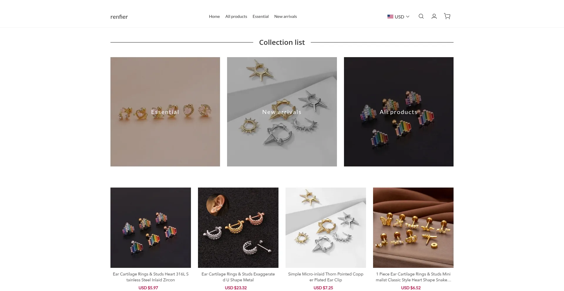 Website screenshot of Renfier.com