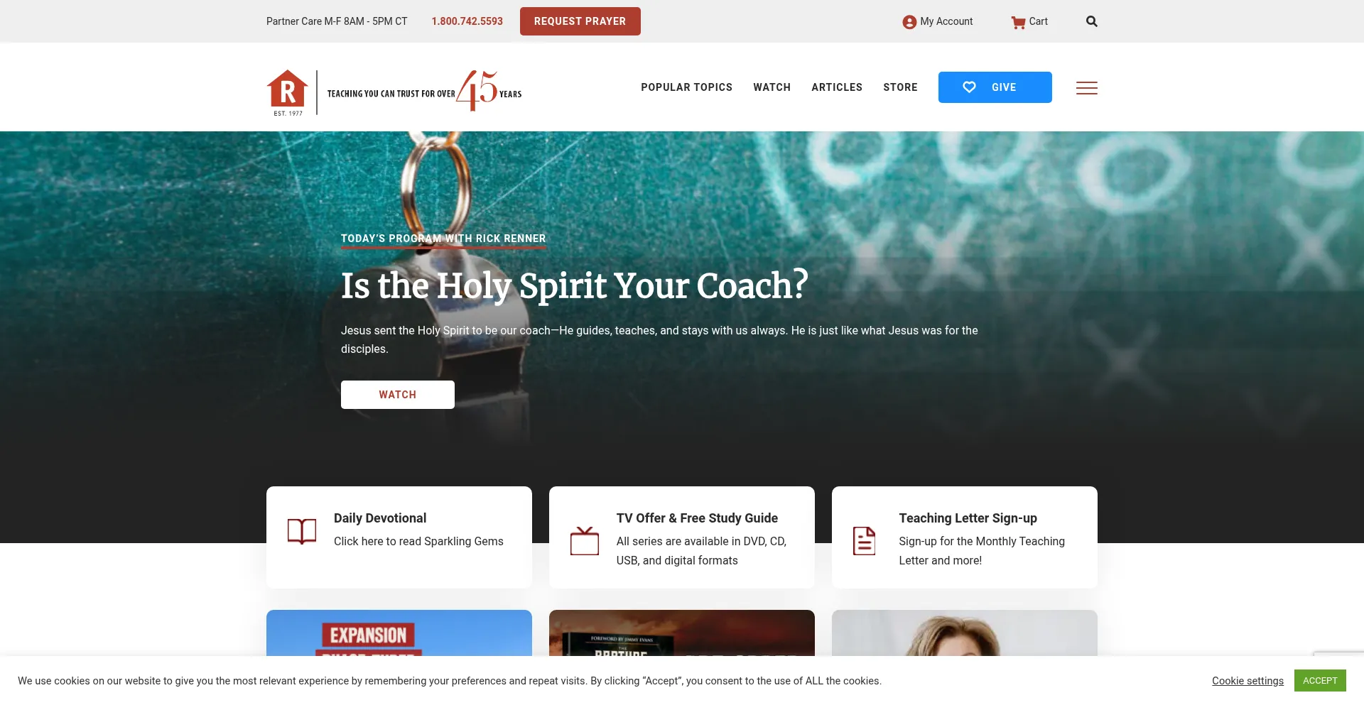 Website screenshot of Renner.org