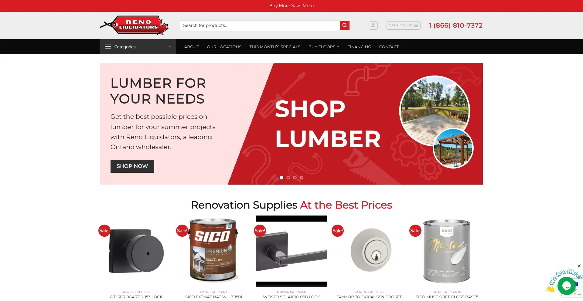 Website screenshot of Renoliquidators.ca
