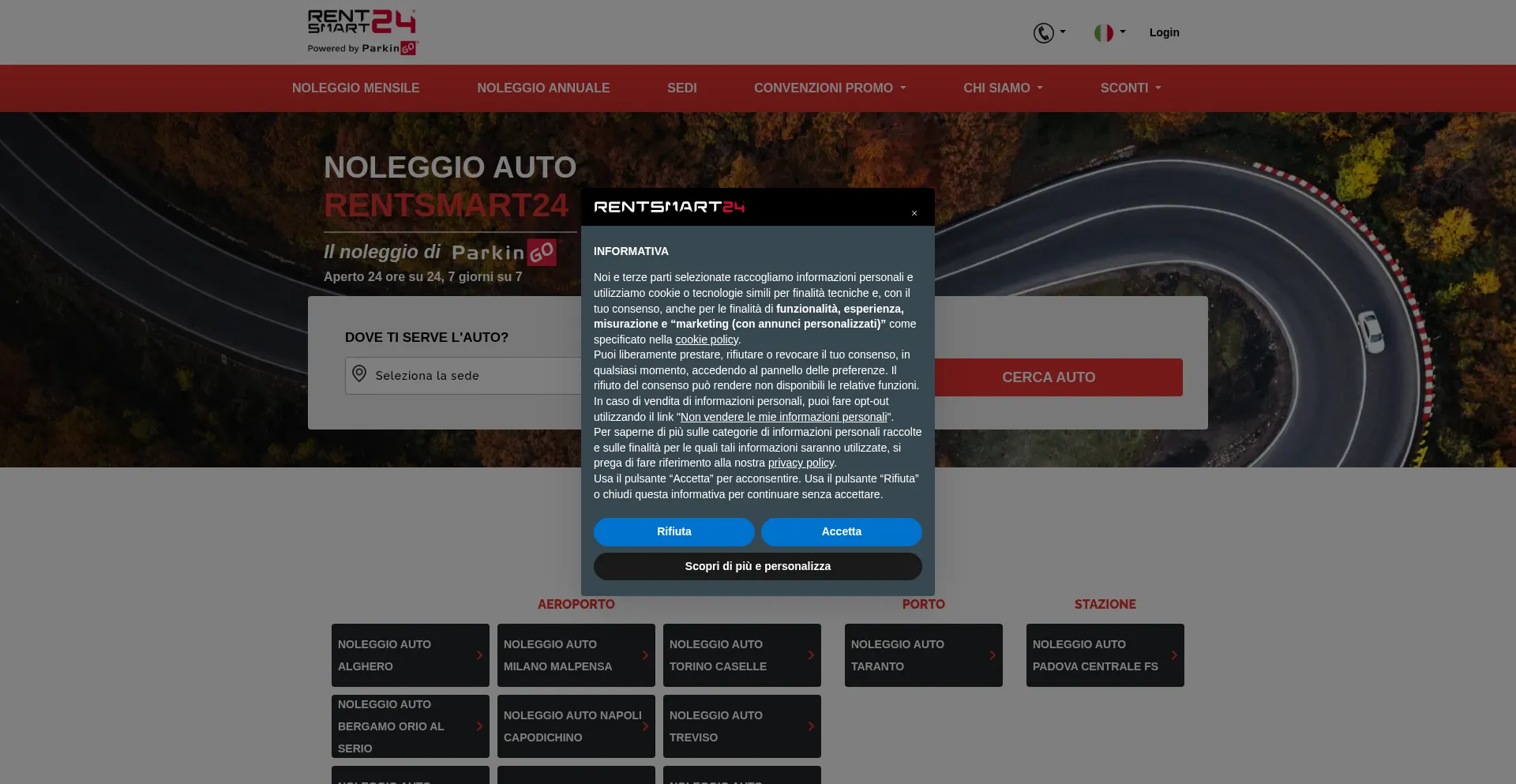 Website screenshot of Rentsmart24.com