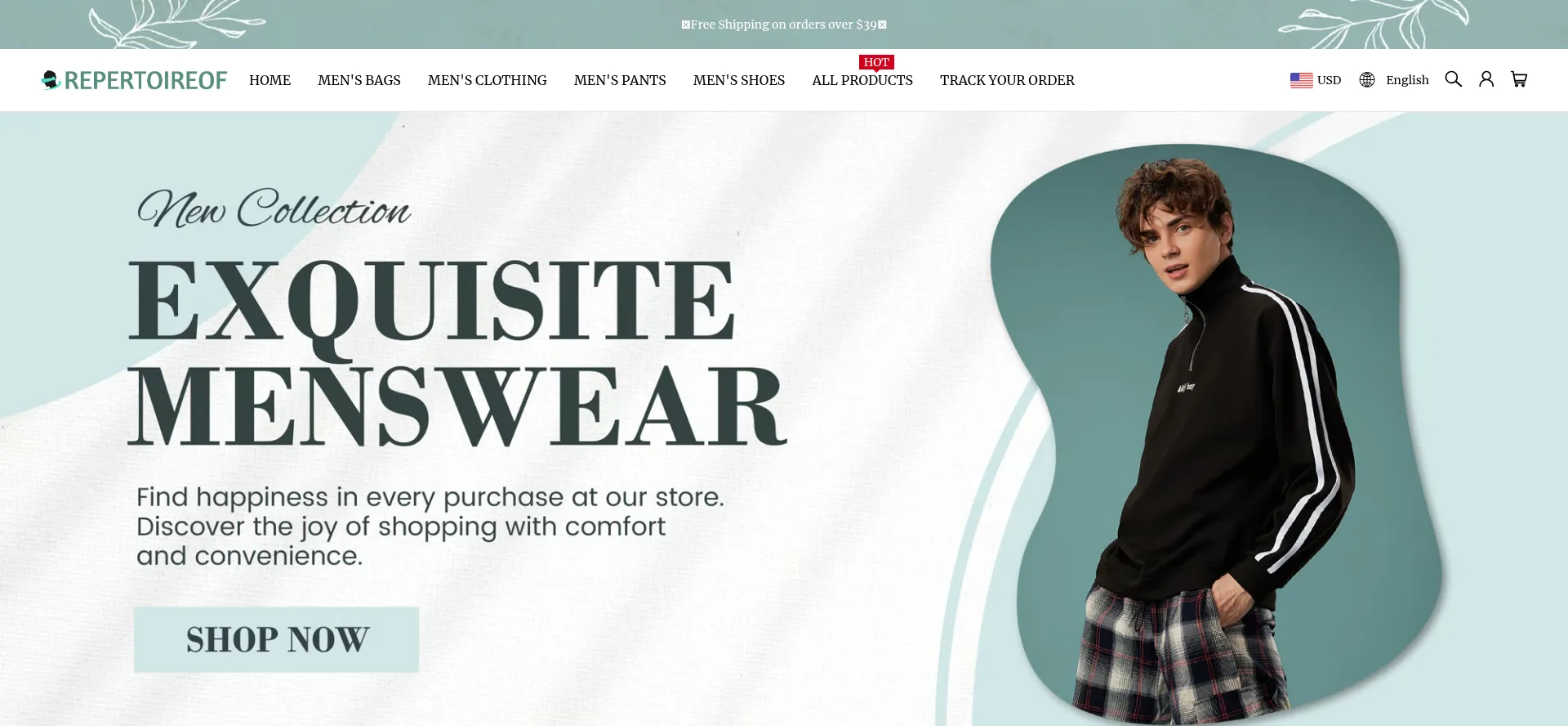 Website screenshot of Repertoireof.com