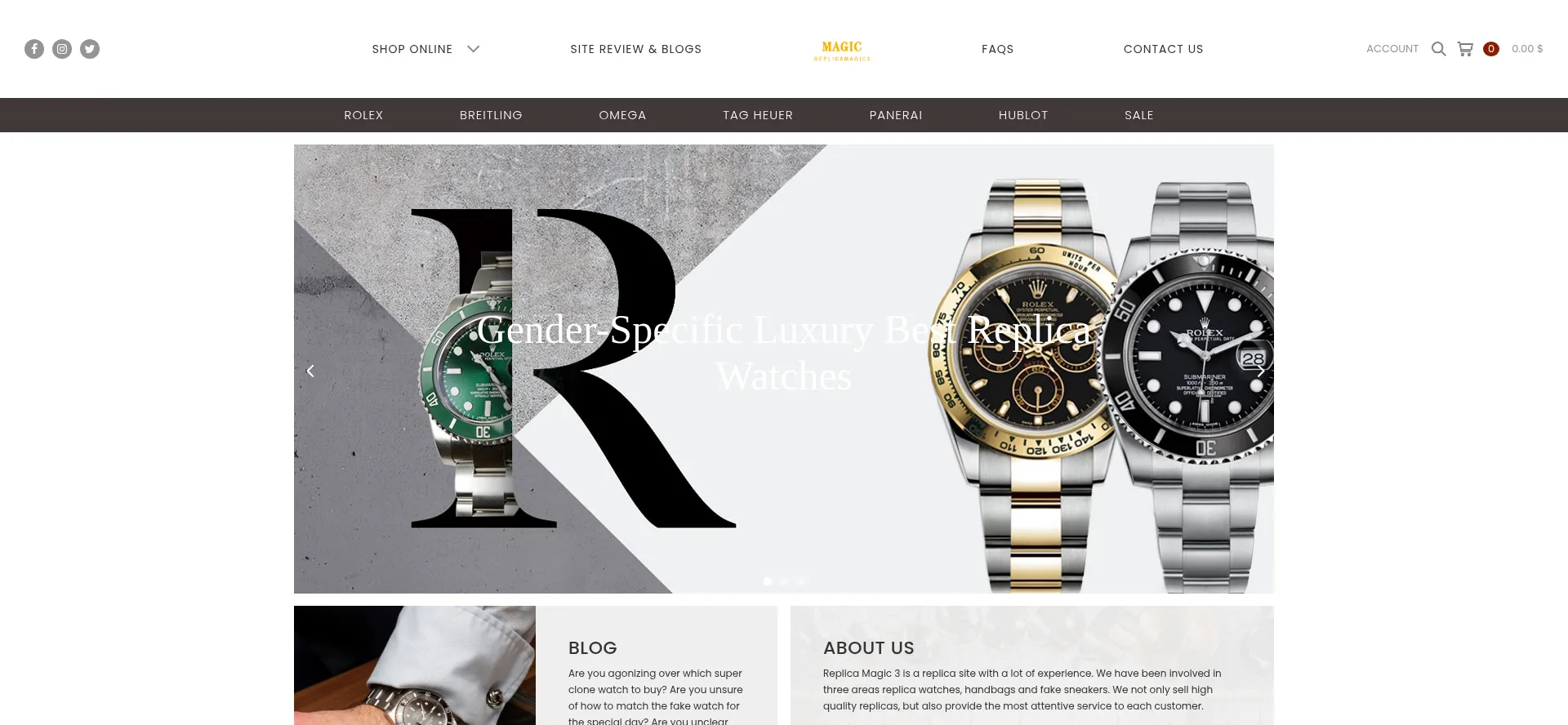 Website screenshot of Replicamagic.gq