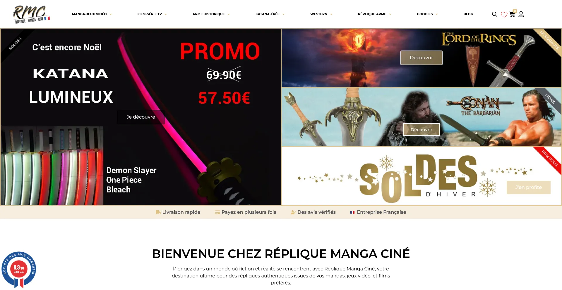 Website screenshot of Repliquemangacine.fr