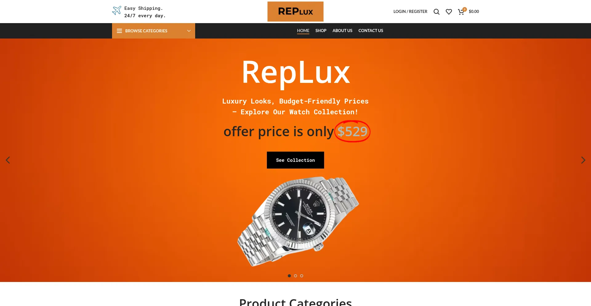 Website screenshot of Repluxcn.com