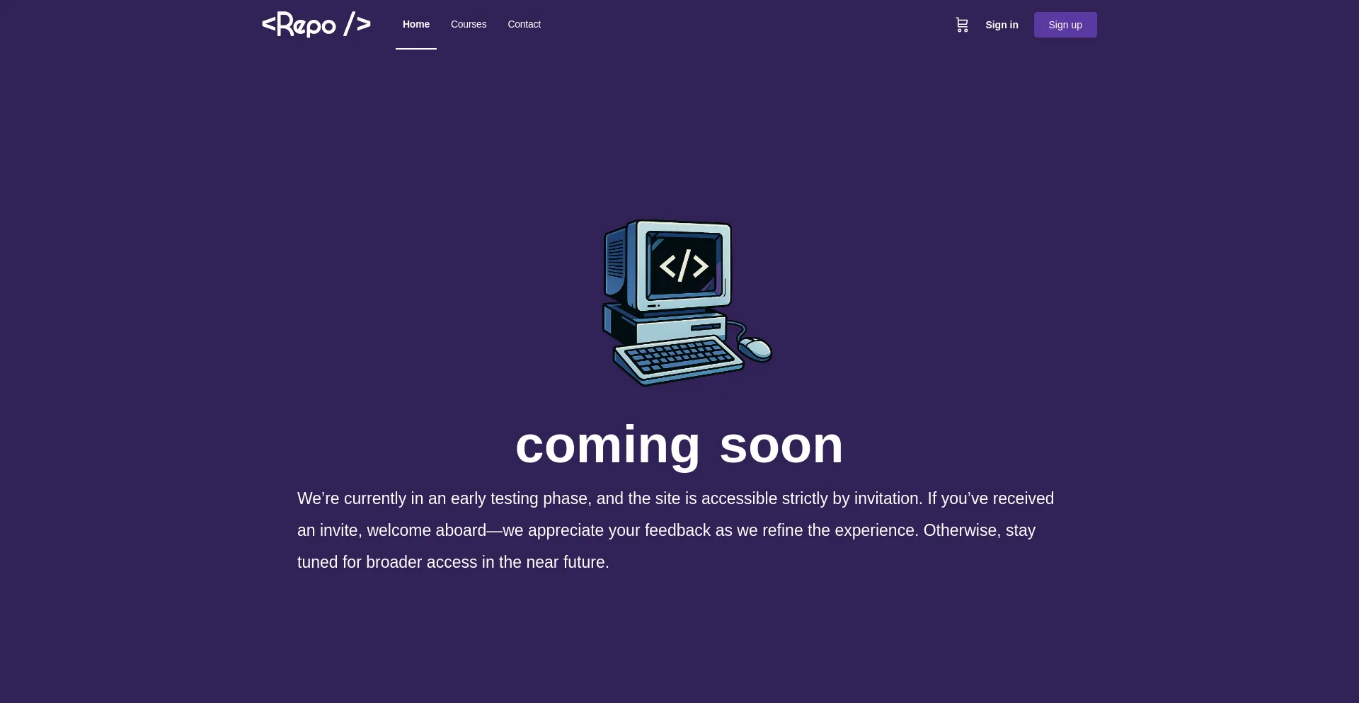 Website screenshot of Repo.ly