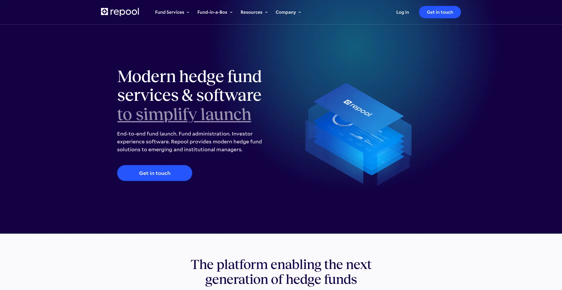 Website screenshot of Repool.com