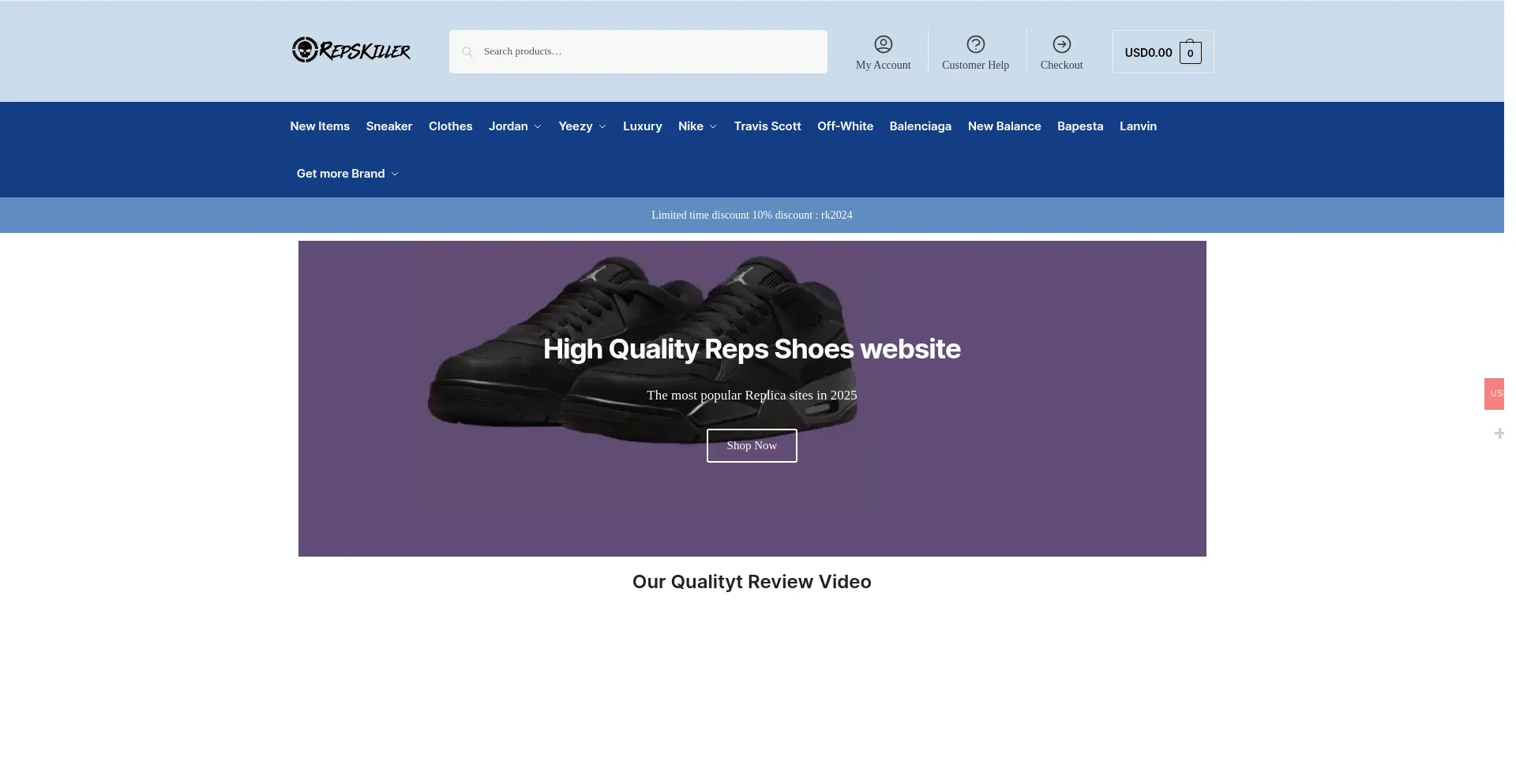Website screenshot of Repskiller.is