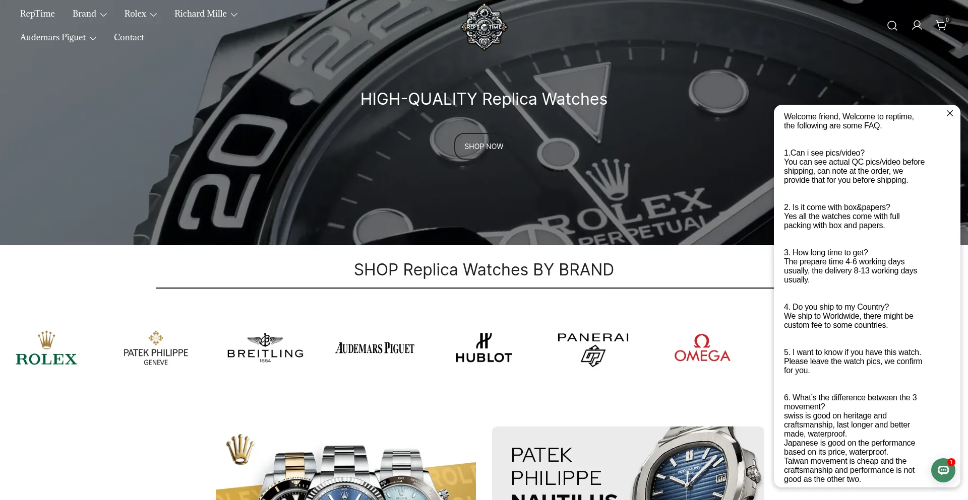 Website screenshot of Reptime.is
