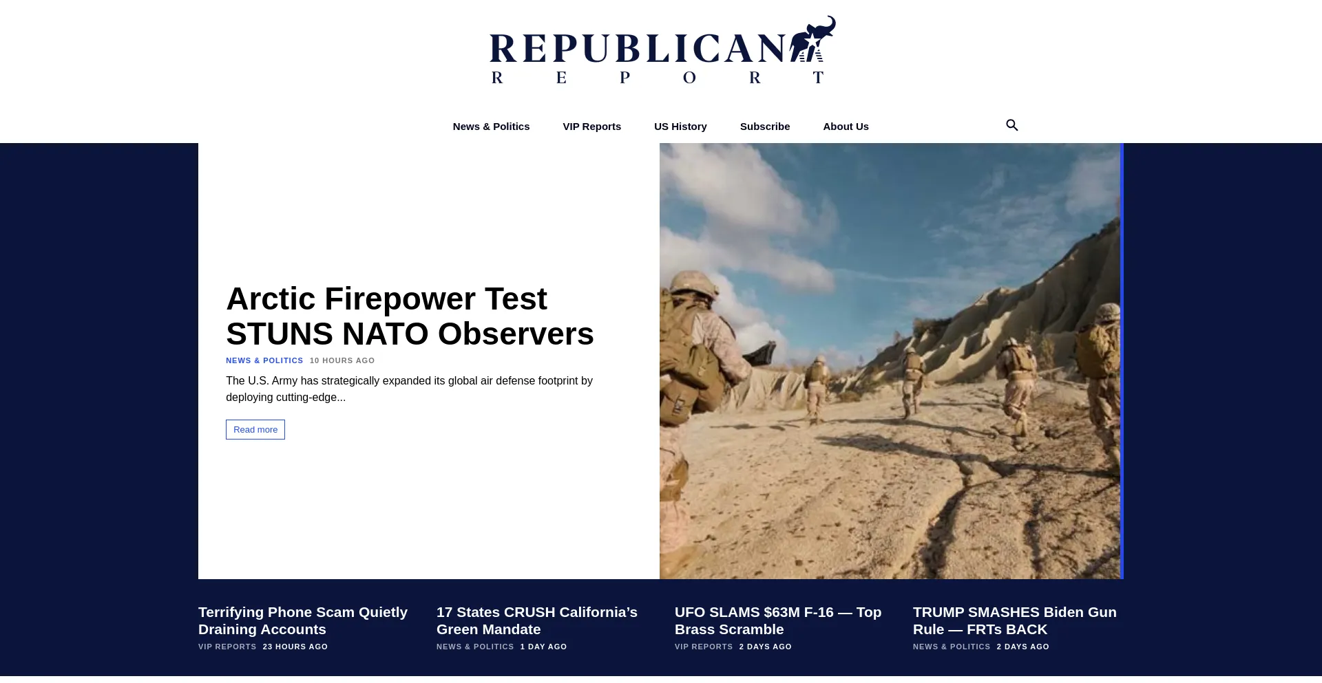 Website screenshot of Republicanreport.org