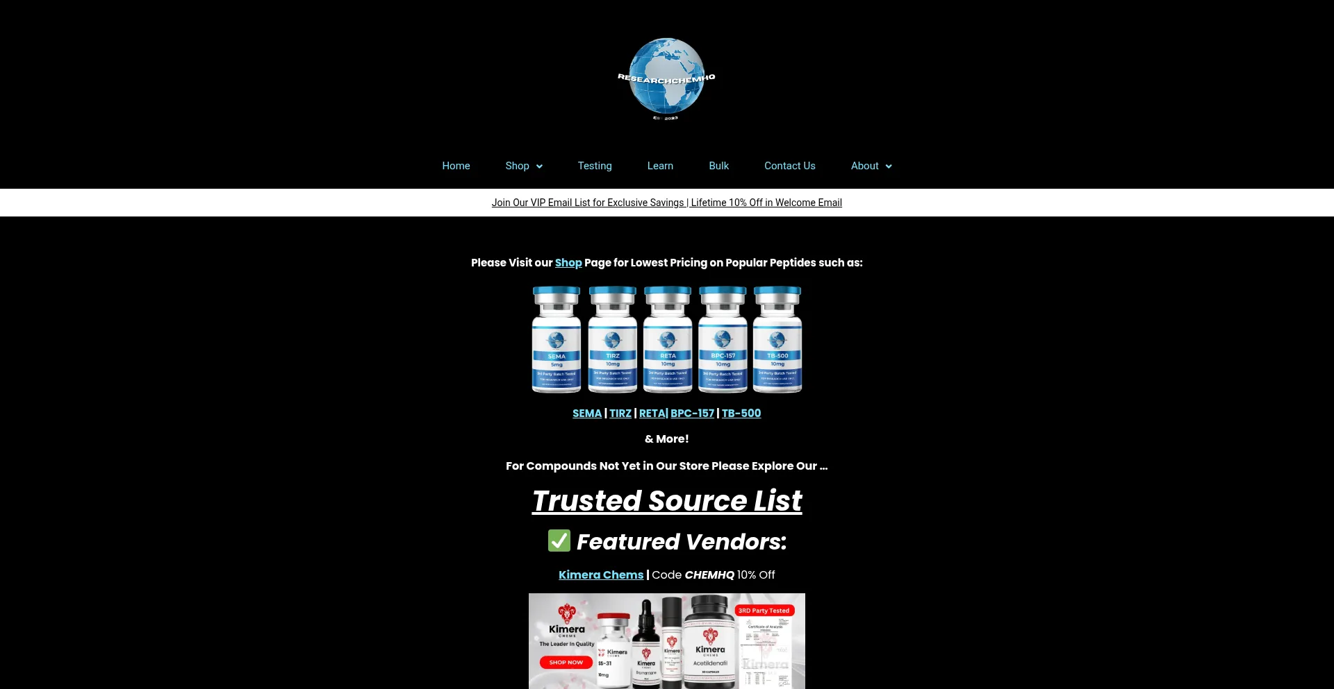 Website screenshot of Researchchemhq.com