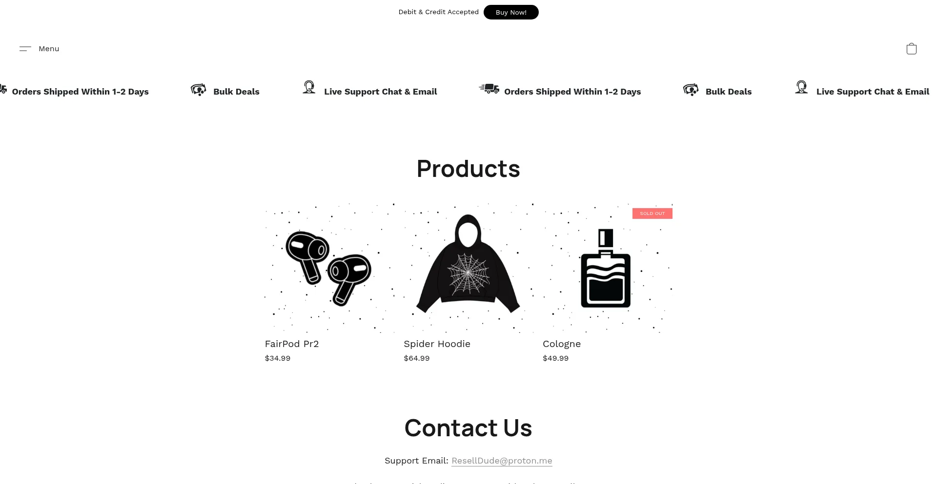 Website screenshot of Reselldude.company.site