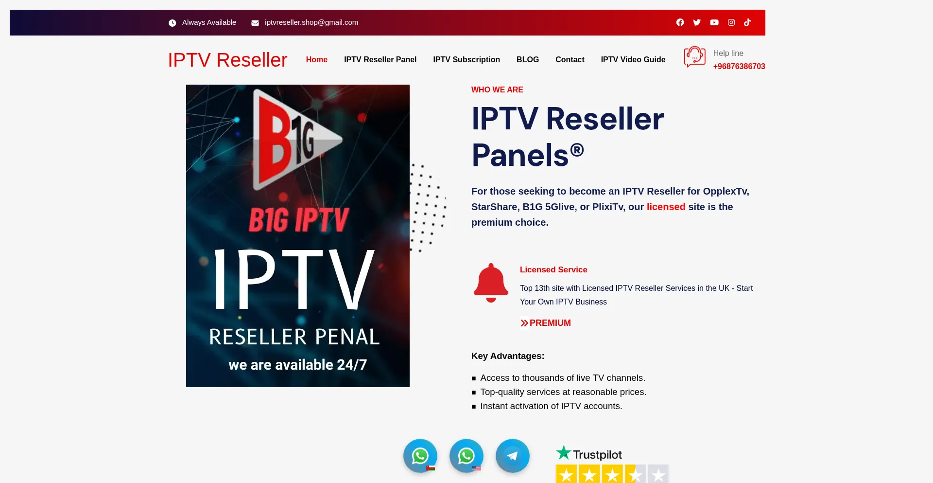 Website screenshot of Reselleriptv.shop