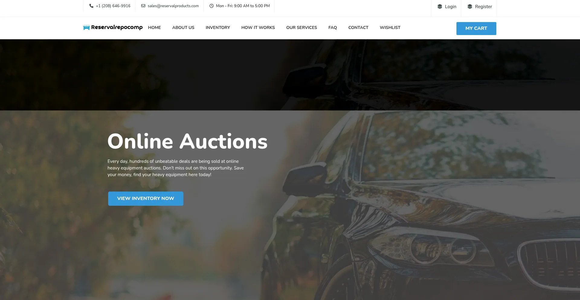 Website screenshot of Reservalproducts.com
