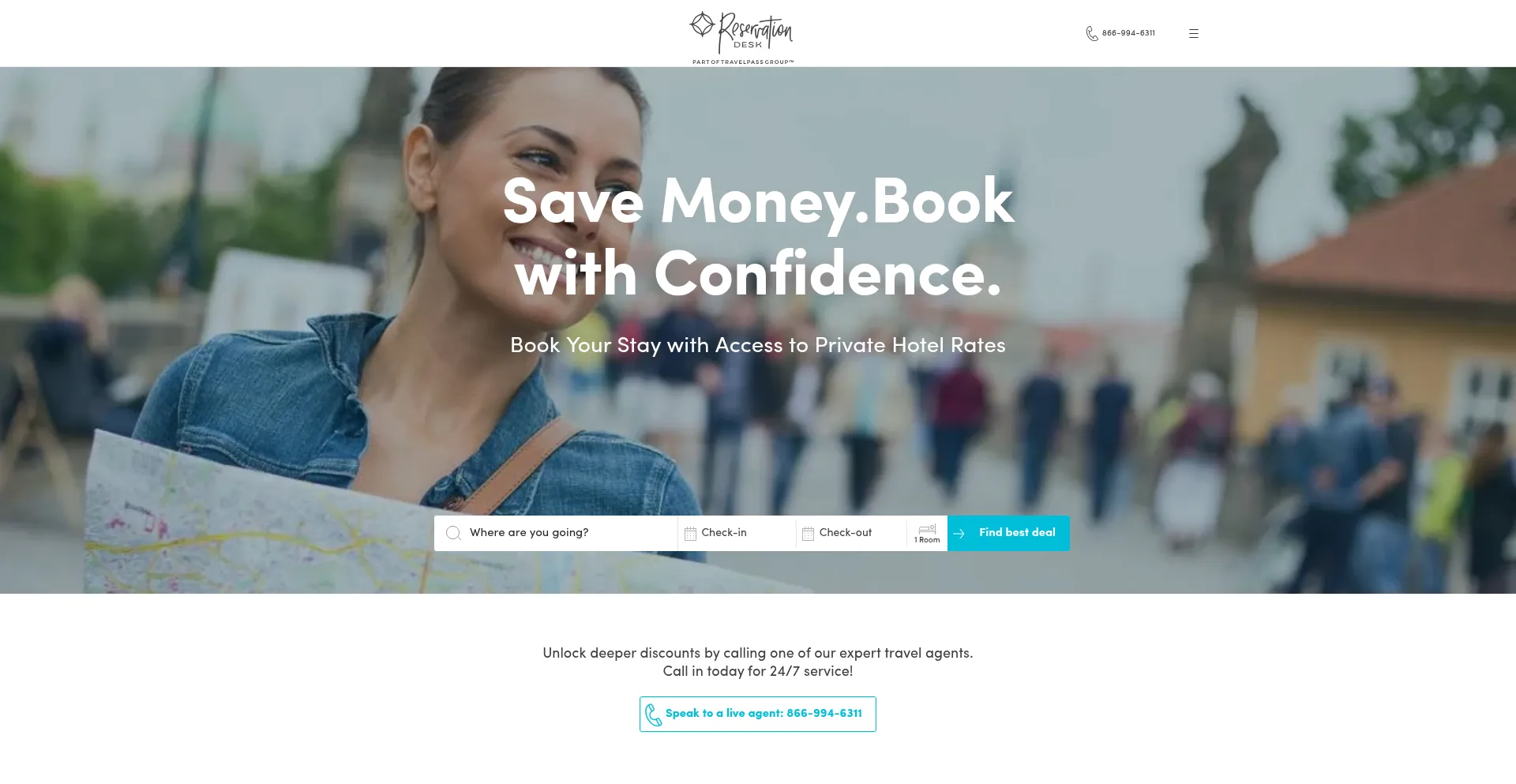 Website screenshot of Reservationdesk.com