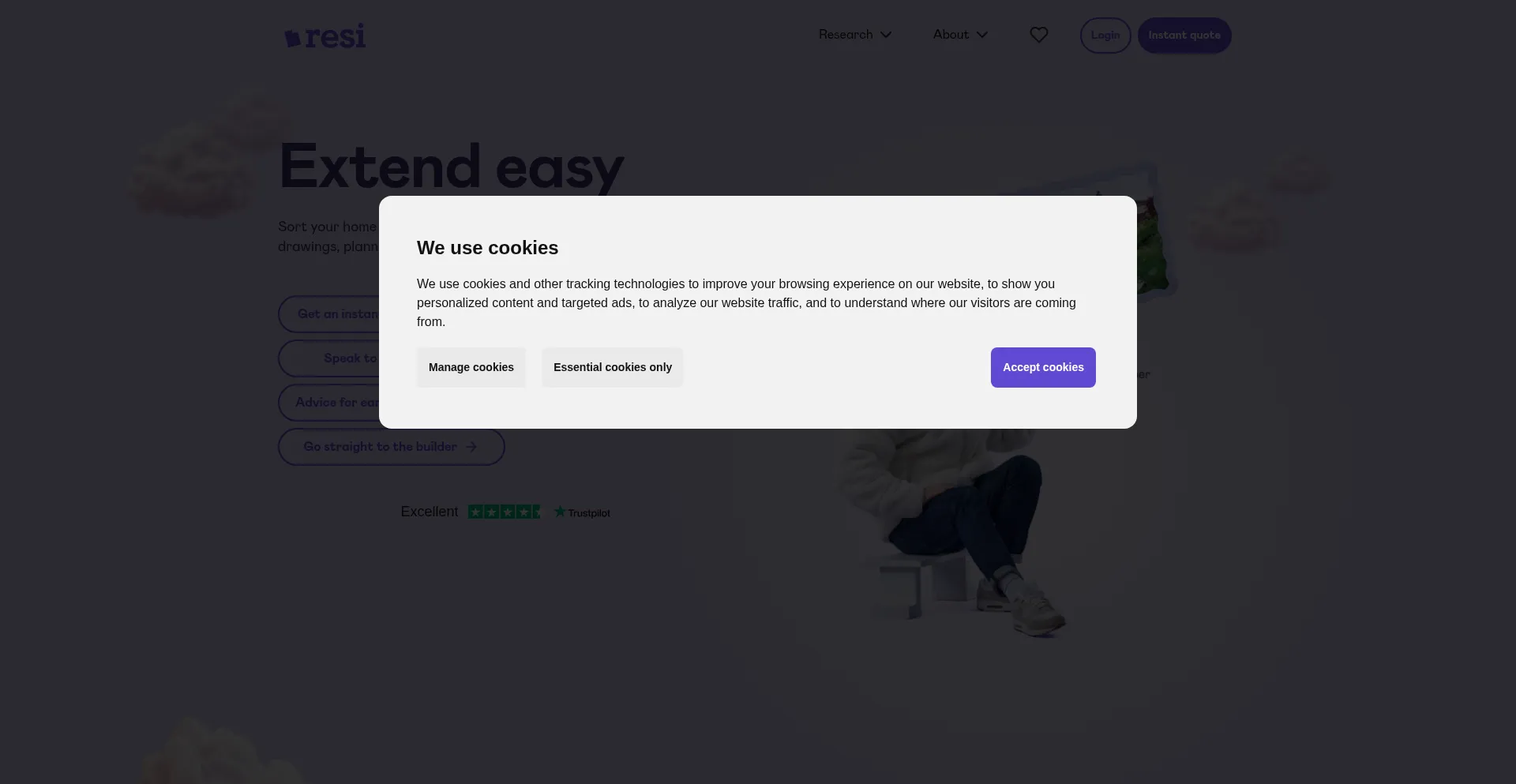 Website screenshot of Resi.co.uk