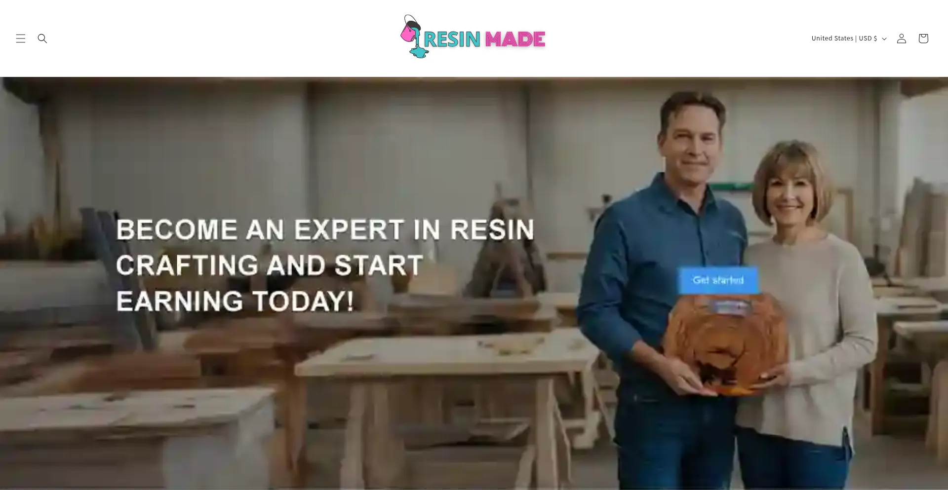 Website screenshot of Resinmade.com