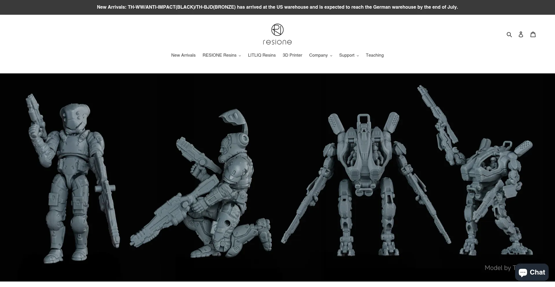 Website screenshot of Resione.com