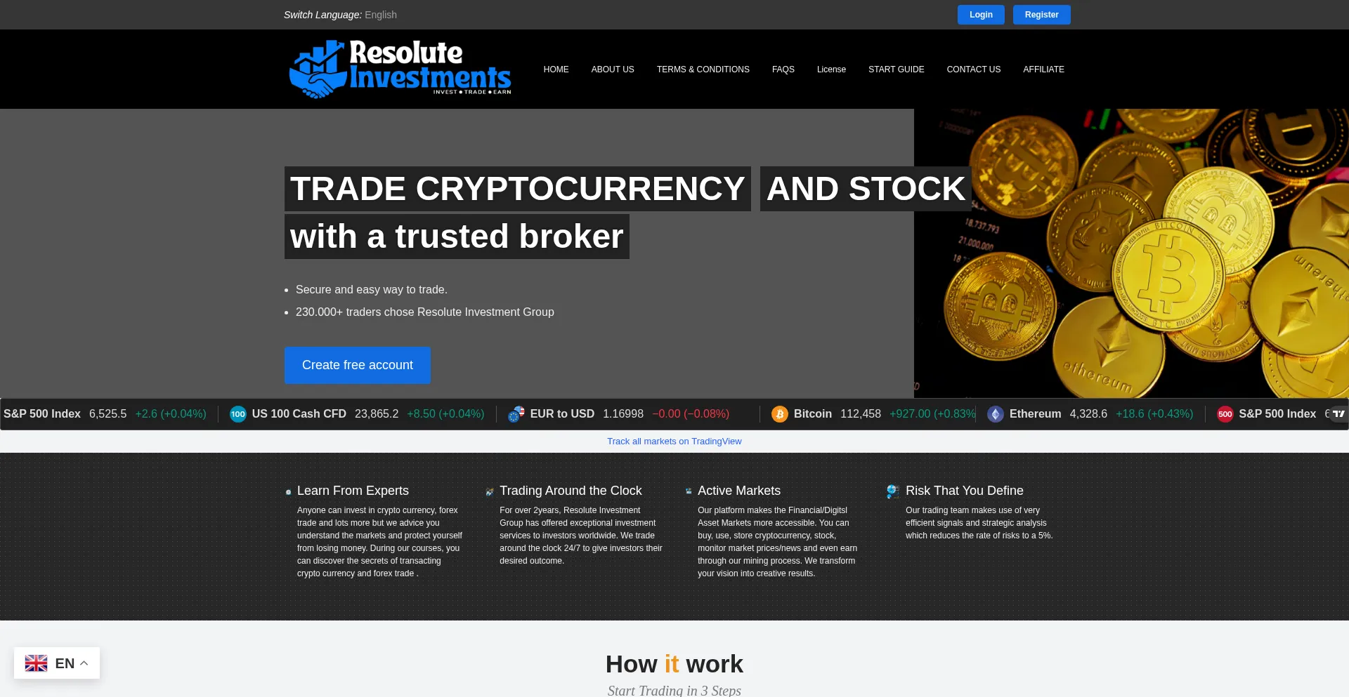 Website screenshot of Resoluteingp.com