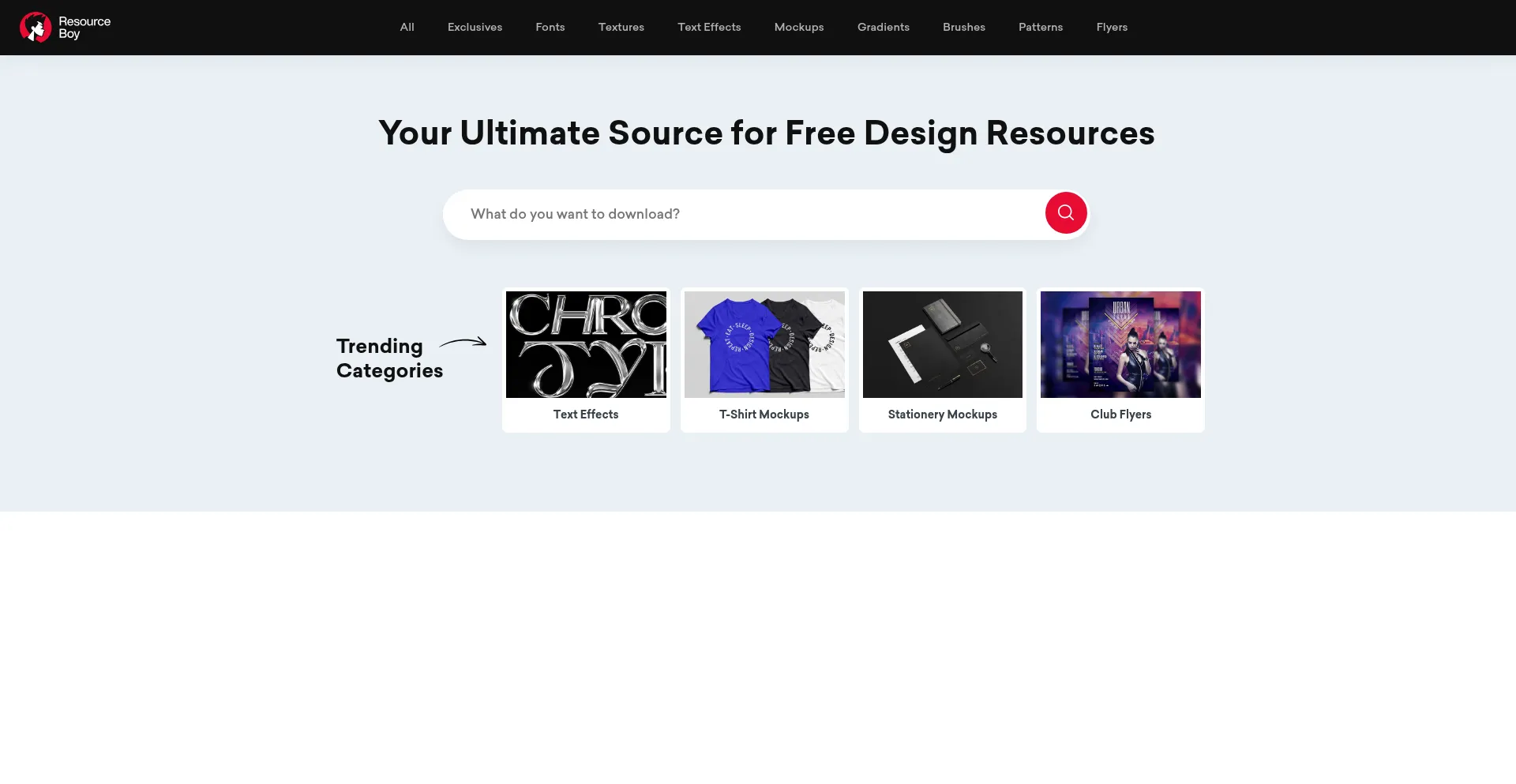 Website screenshot of Resourceboy.com